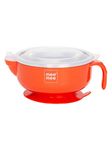 Mee Mee Stay Warm Baby Steel Bowl with Suction Base, Red(Pack of 1)