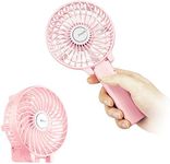 EasyAcc Handheld Fan USB Fans Portable Hand Fan 3 Speeds 180° Foldable with 6 Blades Personal Electric Mini Outdoor Fan with Rechargeable Battery Foldable Handle Desktop for Home Travel Outdoor - Pink