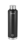 Cello Duro Top Thermosteel Insulated Flask, 500ml, Black | Vacusteel Water Flask with Durable DTP Coating | Leak Proof Flask for Beverages | Ideal for Home, Travel, Office