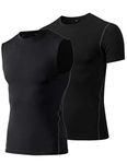 TopTie Men's Dry Fit Athletic Compression Shirt Set, Sleeveless & Short Sleeve & Long Sleeve-Set D-S