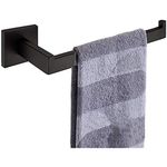 Nolimas Bathroom Towel Bar SUS 304 Stainless Steel Square Towel Shelf Holder Rack for Bath Kitchen Garage Heavy Duty Wall Mounted, Matte Black