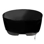 LUTER Stock Tank Cover, 420D Oxford Oval Stock Tank Cover Waterproof Stock Tank Cover for 100 Gallon Stock Tank Oval, Water Tank, Pool, Tub (Black)