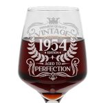 Always Looking Good 70th Birthday Gift Vintage 1954 Aged to Perfection Engraved Large Wine Glass Present for 70 Year Old Etched 400ml Wine Glass