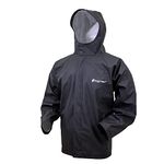 FROGG TOGGS Men's Standard WayPoint Angler Waterproof, Durable Jacket with 4-Way Stretch, Black, MD