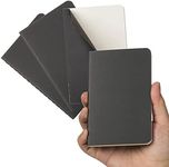 TWONE Pocket Notebook, 4 Pack Thin Cover Small Notebook for Taking Notes, Plain Paper, 30 Sheets, 3-1/2” x 5-1/2”, Black Cover