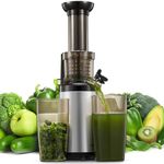 Masticating Juicer Machines, Reemix Cold Press juicer Machine Compact Size, Juice Extractor, Nutrient and Vitamin Dense, BPA-Free Tritan, Easy to Clean (Silver)