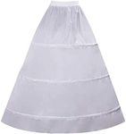 RULTA Women A-Line white Full Length 3 Hoops Crinoline Petticoat Underskirt for Wedding Dress Ball Gown (3hoops, white)