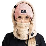 Senllen Ski Mask Cold Weather Fleece Balaclava Wind-Resistant Winter Face Mask for Men and Women Beige