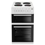 Beko KD533AW 50cm Twin Cavity Electric Cooker in White 4 Hotplate Burners