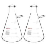 StonyLab 2-Pack Borosilicate Glass Filtering Flask, Bolt Neck with Tubulation (1000ml)