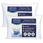 Mediflow Water Pillow - Elite Collection, Fibre Pillow. Orthopedic Pillow for Neck Pain Relief, Adjustable Water Pillow for Sleeping. (Two Pillows), White