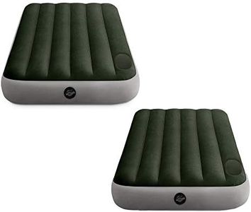 Intex Dura-Beam Standard Series Downy Portable Inflatable Airbed with Built-In Foot Pump, Twin Size (2 Pack)