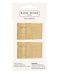 BasicSense 30 Pcs small traditional wavy metal bobby pins 5mm length (Blonde)