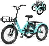 NAIZEA Electric Trike, 20'' Fat Tire Electric Tricycle for Adults, 48V 500W Folding Electric Bike, 3 Wheels Electric Bikes for Adults, Electric Tricycle, Motorized Ebike, Battery Ebike
