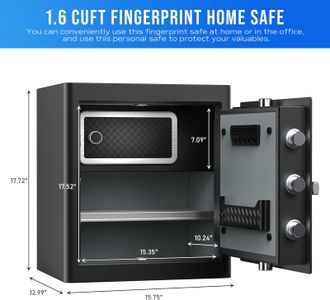 RPNB 45L Biometric Home Safe – Large Security Safe for Valuables