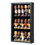 Zmiky Bobblehead Display Case Action Figure Display Case Bobble Head Shadow Box Wall Cabinet for 15 Figurines Display with Lockable Anti Fade Uv Protection for Bobble Heads, Action Toy Figures, Black
