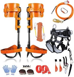 Clakioom Tree Climbing Gear Set,Tree Climbing Spikes, Tree Climbing Gear with Adjustable Climbing Straps and Steel Core Flip Line, Rock Climbing Kit with Triple Lock Lanyard Adjuster