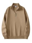 FASHION AND YOUTH Premium and Stylish Half Zipper Sweatshirt Khaki