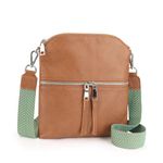 befen Brown Genuine Leather Crossbody Bags for Women Trendy,Medium Multi Pocket Shoulder Purses with Wide Adjustable Strap