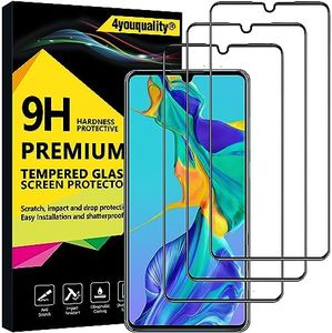 4youquality [3-Pack[Full Coverage] Screen Protector for Huawei P30, Tempered Glass Film [Full-Coverage][LifetimeSupport][Anti-Scratch][Anti-Shatter]