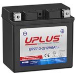 UPLUS Motorcycle Battery UPZ7-3-2, 12V 6Ah 90A(EN), replace for-TZ7S Maintenance Free SLA Agm Powersport for ATV Scooter | Confirm size before order 113L × 70W × 105H(mm)