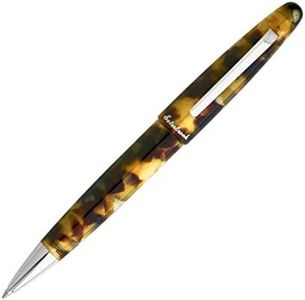 Esterbrook Penna a sfera della serie Estie in acrilico, marrone marmorizzato con dettagli argentati, con meccanismo a rotazione, dotata di mina nera E129