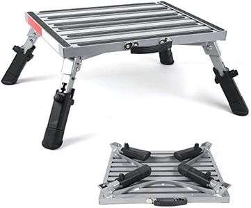 Pr1me 19" x 14.5" Extra Size RV Folding Step, Step stool, 600lbs, Height adjustable, Aluminium with Reflective stripe, Anti-slip surface and extra grip
