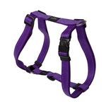 Rogz Utility Extra Large 1" Lumberjack Adjustable Reflective Dog H-Harness, Purple