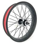 SZWEDI 20x4.0 Front Fat Bike Wheel Bolt On Snow Bicycle 20 Inch Double Wall Double Bearing Hub 36x13G Spokes 135mm Dropout Disc Brake Electric Fatbike Front Rim Set