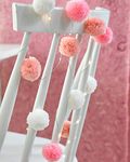 Talking Tables 2m LED Pom Fairy String Lights-Pretty Birthday Party Decorations for Girls Bedroom or Baby Shower, White, Pink, Salmon Pink/Multicolor