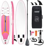 SUDOO 10FT 3M Inflatable Stand Up Paddle Board SUP Board 6” Thick Surfboard Lightweight Non-Slip EVA Deck SUP Package Complete Kit for All Skill Beginners Adults Fishing Yoga Surfing