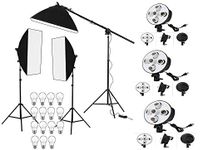 HIFFIN® PRO HD 5 Soft Led Video Light Softbox Kit | 3 Point Lighting | Stand | for YouTube Shooting,Videography, Product Photography, Continuous Studio Lights, Key Fill and Back Light (Five Holder Kit Set Of 3)