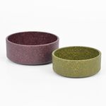 Eha Earth-Friendly Pet Bowls for Dogs and Cats | Dog Bowl Set | 650 ml and 350 ml | Pet Bowl Made with Rice Husk and Bamboo Fibers | Dog Food Bowl | Anti-Skid | Set of 2 | Purple-Yellowgreen