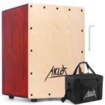 AKLOT Cajon Drum Box 12" Cajons Percussion Instrument Acoustic Jam Full Size Cajons Betula Wood Percussion Box Internal Adjustable Snares with Gig Bag