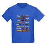 CafePress Too Many Trains White Lettering T Shirt Youth Kids Cotton T-shirt