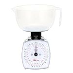 Tada 11lb Analog Food Scale Mechanical Dial Kitchen Scale, Removable Measuring Cup, Tare Function, Kitchen Friendly