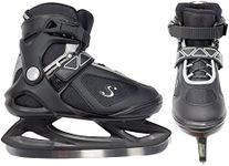 SOFTMAX - Insulated Ice Skates for Men - Soft, Comfortable and Breathable Boots for Ice Skating (Black/Grey, Size 8)