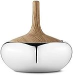 Georg Jensen Henning Koppel Onion Bonbonniere, Mirror Polished Stainless Steel & Oak Wood, Small