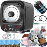 KomeStone K2 Elite Professional Rock Tumbler Kit, Ultra Quiet & Cutting Edge Brushless Motor Rock Polisher for Adults & Kids, Noise-Reduction, Extra Large 3 Lbs Barrel, STEM Gift for All Ages