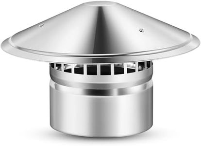 Tandefio 6 Inch Cone Top Chimney Cap Stainless Steel Cone Cap with Screen Chimney Cover Outside Roof Silver Fireplace Screen Cover Exterior Stove Pipe Topper for Vent Flue Family Kitchen Cooking