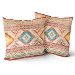 Giwawa Aztec Throw Pillow Covers 18x18inch Southwest Native American Square Pillow Cases Western Tribal Geometric Print Double Sided Cushion Covers Set of 2 for Sofa Couch Bed Decor