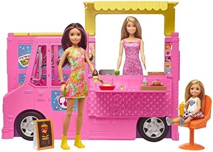 Barbie- Restaurante Hermanas Incluye 3 MUÑECAS Y MAS DE 30 Accesorios, Multicolor (Mattel GWJ58)