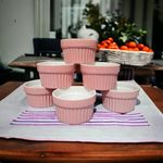 Mirakii 100 ml, Oven Microwave Convection, OTG & Dishwasher Safe, Set of 6, Pink Ramekin Bowl for Baking Cup Cake Muffin Souffle and Serving Dessert Custard or Curry