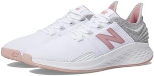 New Balance Women's Fresh Foam Roav Golf Shoe, White/Pink, 7.5