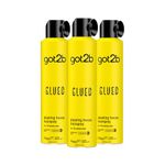 got2b Glued Blasting Freeze Hairspray 300 ml, Glued Hairspray for up to 72h Ultra Strong Hold, Hairspray got2b, For Extreme Hairstyles, Vegan* Formula (Pack of 3)