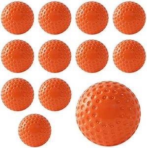 POPFRO Softballs Lot de 12 balles molles alvéolées 27,9 cm pour coordination œil-main, frappe et entraînement sur le terrain (orange)