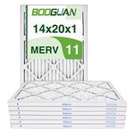 BOOGUAN 14X20X1 MERV11 Pleated AC Furnace Air Filter 6 Count (Pack of 1)