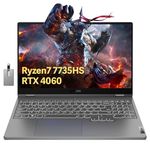 Lenovo Legion 5 15.6" 165Hz WQHD Gaming Laptop, AMD Ryzen 7 7735HS, NVIDIA GeForce RTX 4060, 64GB DDR5, 2TB PCIe SSD, Backlit Keyboard, Webcam, WiFi 6, Windows 11 Pro, Grey, 32GB Hotface USB Card