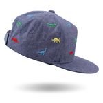 PEECABE Kids Baseball Hat Novelty Flat Brim Toddler Sun Hat Boys Girls Trucker Cap Spring Summer (Denim Blue, 6-12 Months)