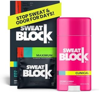 SweatBlock Antiperspirant Deodorant MAXIMUM CLINICAL STRENGTH System for Men & Women | Hyperhidrosis Aid for Excessive Sweating & Underarm Odor | 10 DRIBOOST Wipes + 1 Unisex Deodorant Stick (2.7oz)